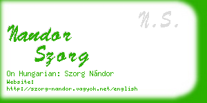 nandor szorg business card
