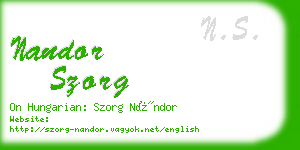 nandor szorg business card